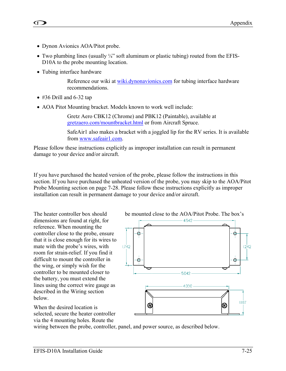 Tools and materials required, Heater controller wiring and mounting, Heater controller mounting | Dynon Avionics EFIS-D10A Installation Guide User Manual | Page 97 / 108