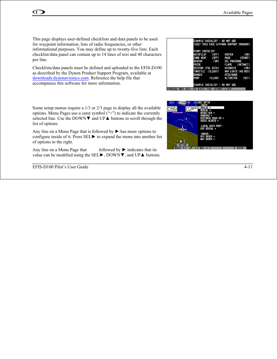 Dynon Avionics EFIS-D100 Pilots Users Guide User Manual | Page 33 / 89