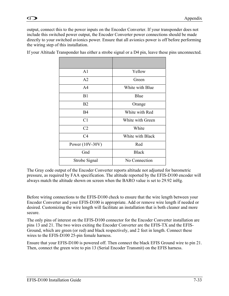 Step 2: connecting to the efis-d100 | Dynon Avionics EFIS-D100 Installation Guide User Manual | Page 101 / 104