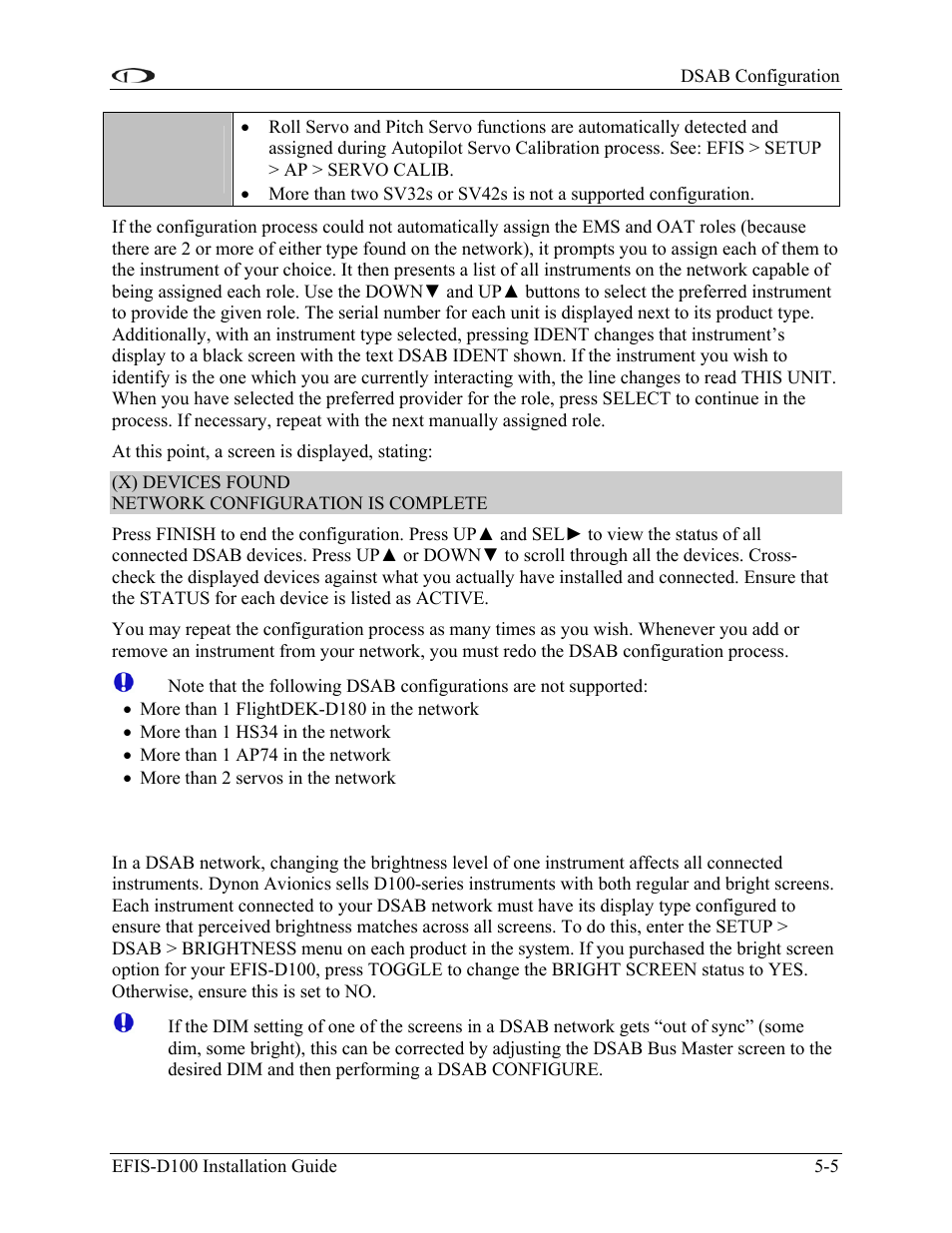 Brightness configuration, Brightness configuration -5 | Dynon Avionics EFIS-D100 Installation Guide User Manual | Page 35 / 104