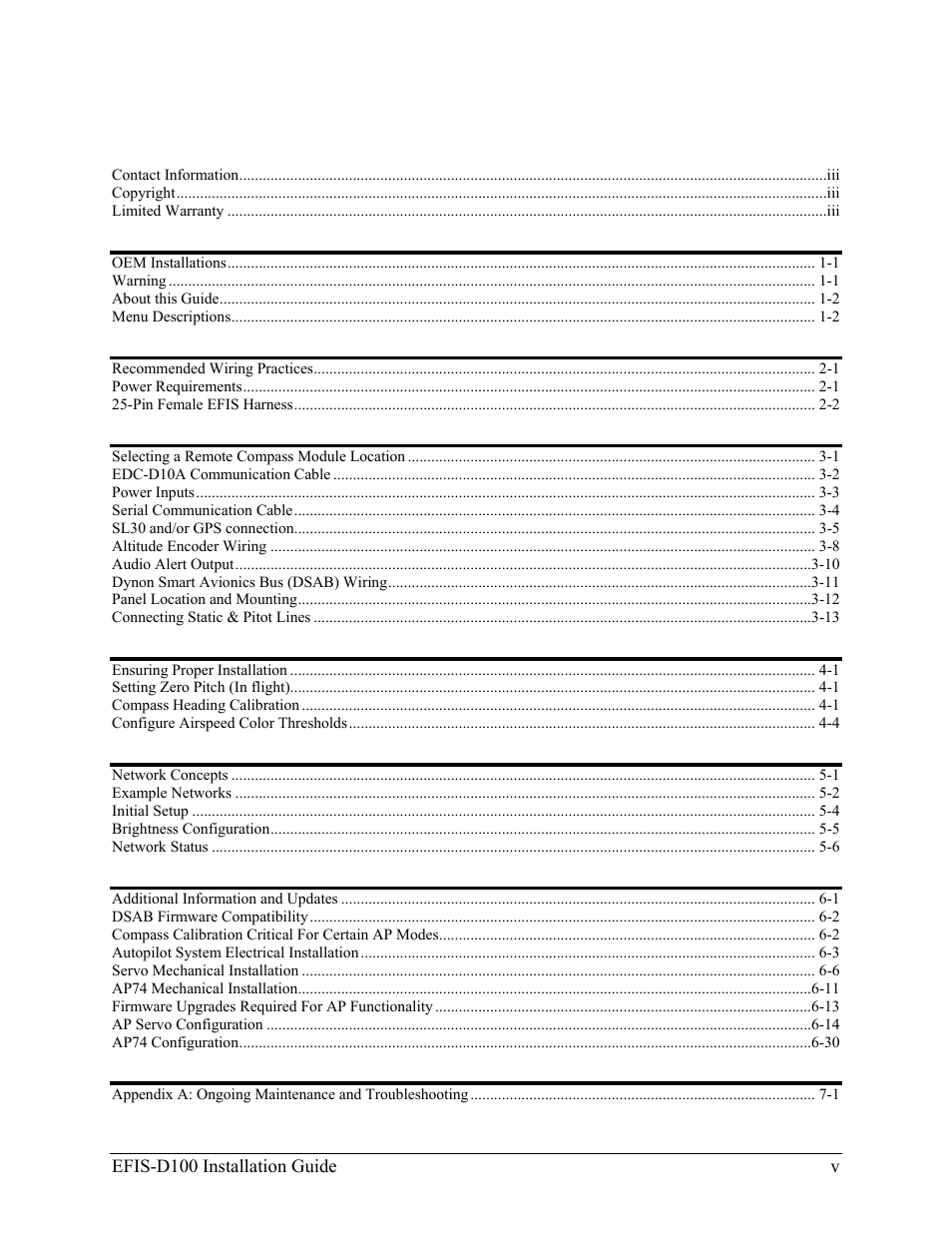 Dynon Avionics EFIS-D100 Installation Guide User Manual | Page 5 / 104