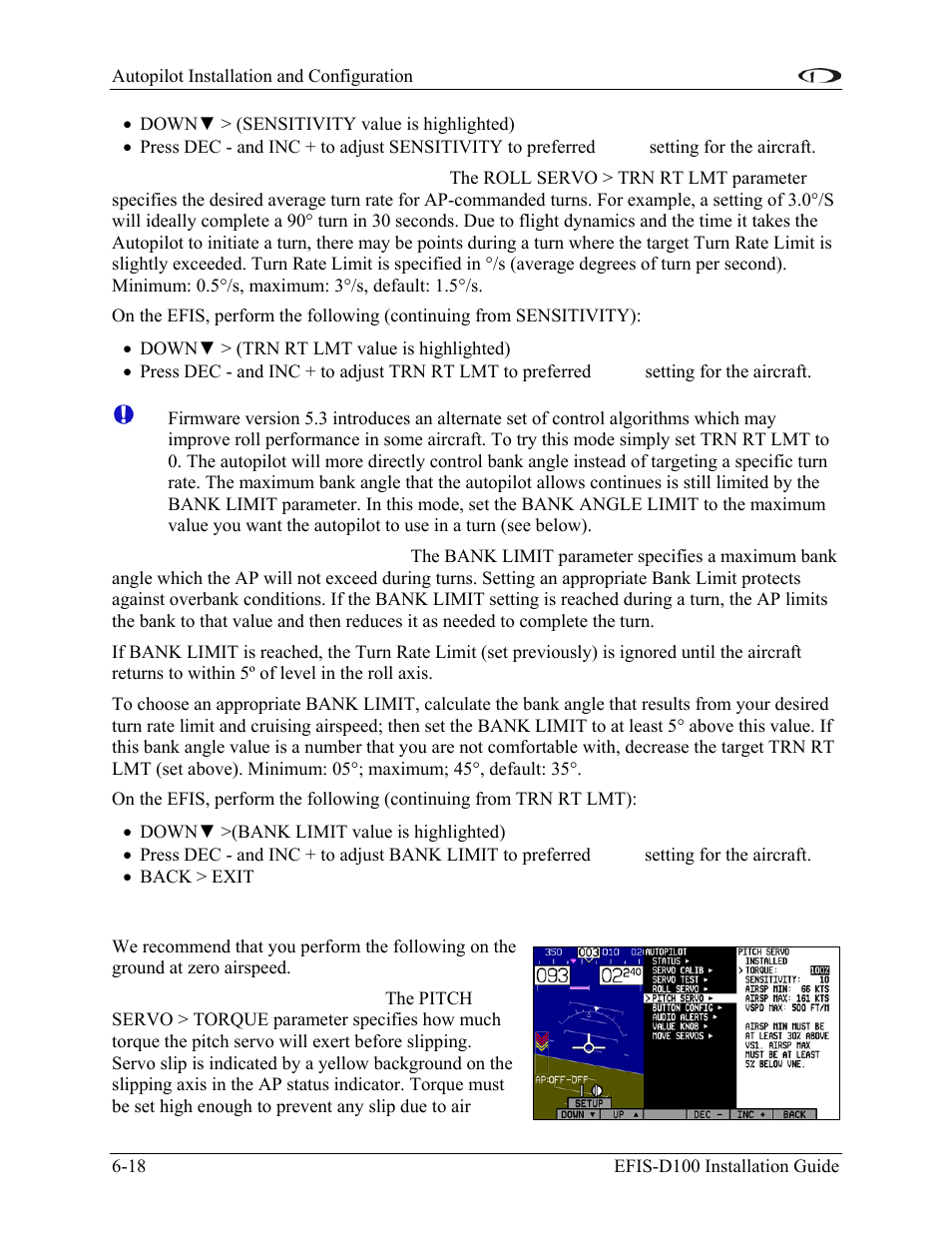 Step 4 – pitch servo initial setup | Dynon Avionics EFIS-D100 Installation Guide User Manual | Page 54 / 104