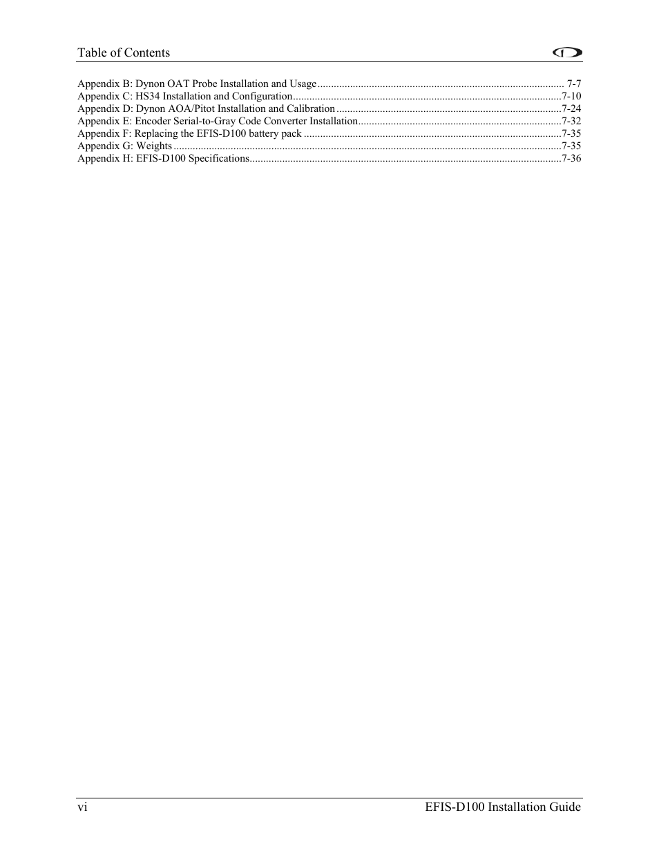 Dynon Avionics EFIS-D100 Installation Guide User Manual | Page 6 / 104