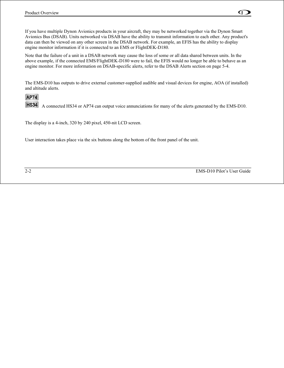Dynon Avionics EMS-D10 Pilots Users Guide User Manual | Page 10 / 47