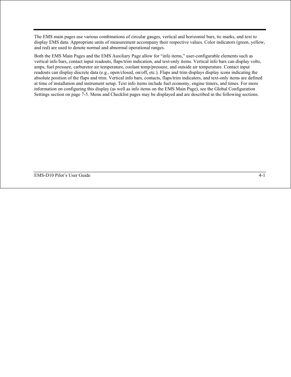 Available pages | Dynon Avionics EMS-D10 Pilots Users Guide User Manual | Page 19 / 47