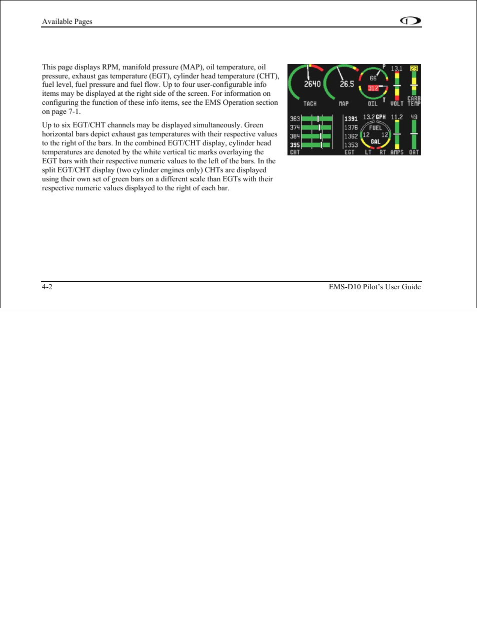 Dynon Avionics EMS-D10 Pilots Users Guide User Manual | Page 20 / 47