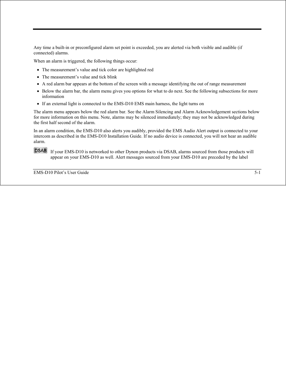 Alerts | Dynon Avionics EMS-D10 Pilots Users Guide User Manual | Page 25 / 47