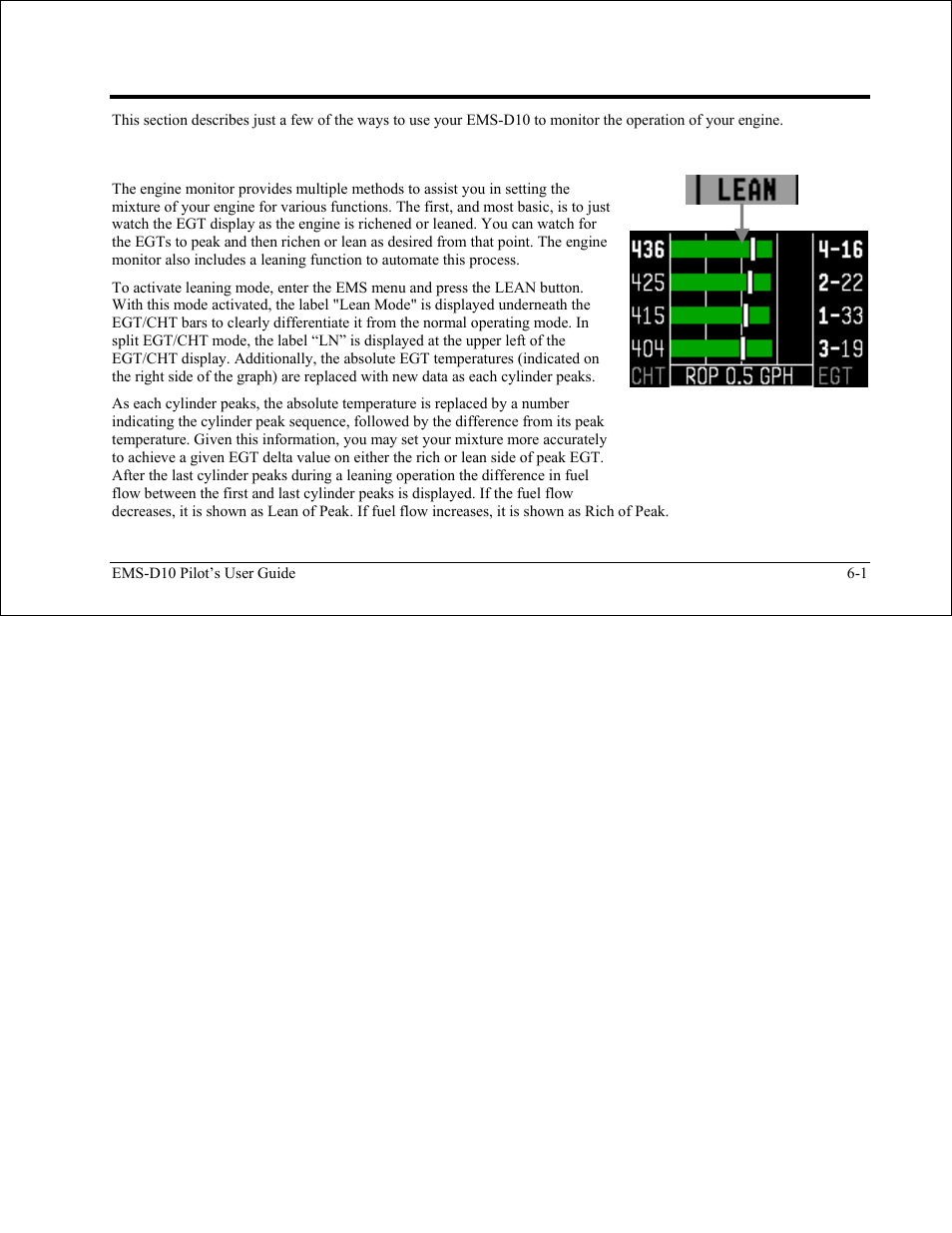 Ems monitoring | Dynon Avionics EMS-D10 Pilots Users Guide User Manual | Page 30 / 47