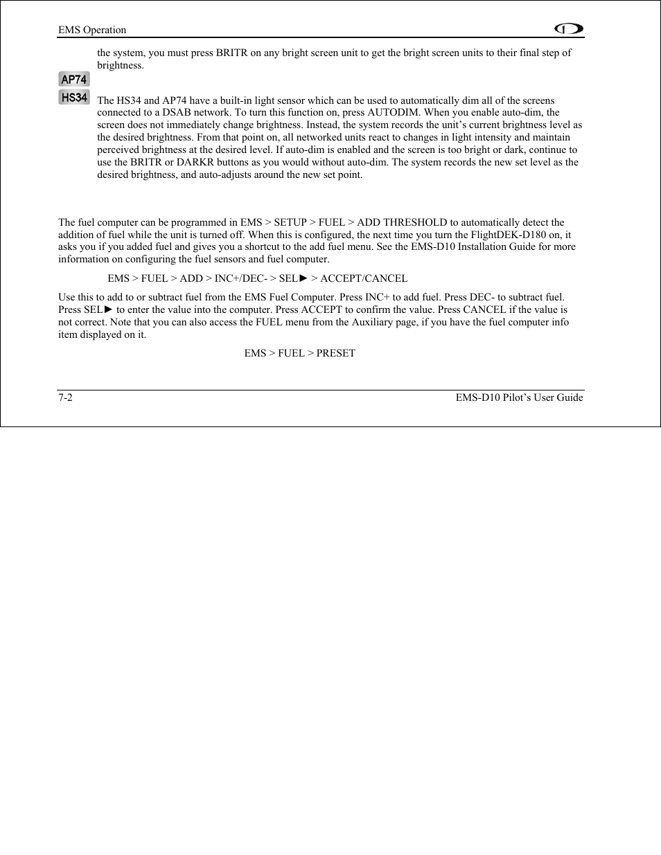 Dynon Avionics EMS-D10 Pilots Users Guide User Manual | Page 35 / 47