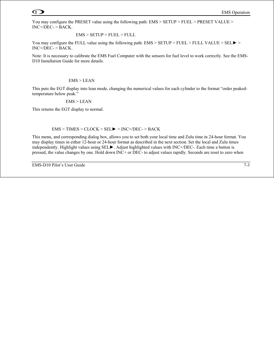 Dynon Avionics EMS-D10 Pilots Users Guide User Manual | Page 36 / 47