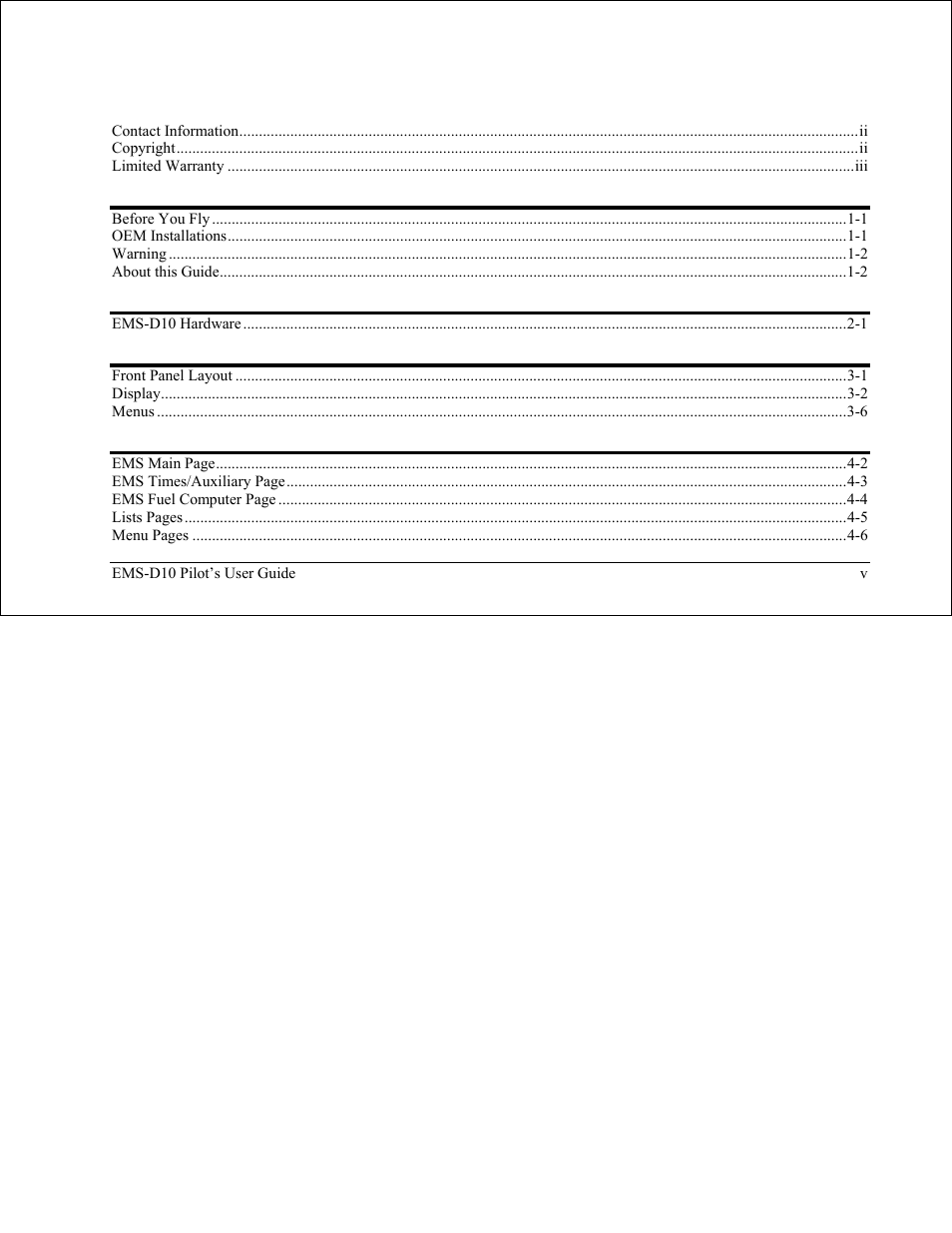 Dynon Avionics EMS-D10 Pilots Users Guide User Manual | Page 4 / 47