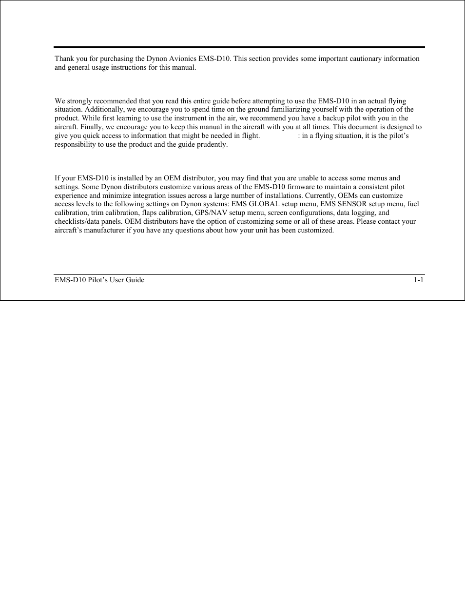 Introduction | Dynon Avionics EMS-D10 Pilots Users Guide User Manual | Page 6 / 47