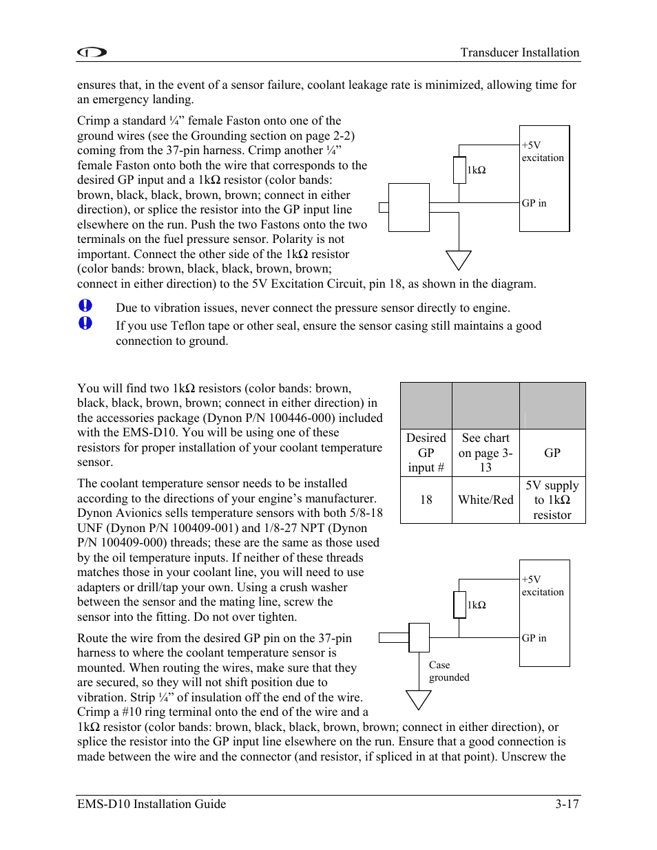 Coolant temperature sensor | Dynon Avionics EMS-D10 Installation Guide User Manual | Page 31 / 70