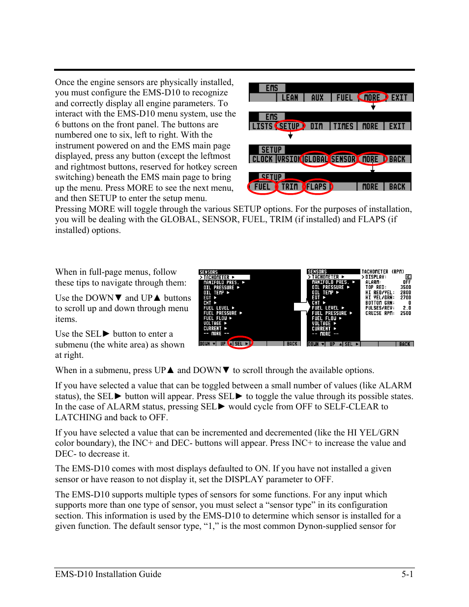 Ems configuration | Dynon Avionics EMS-D10 Installation Guide User Manual | Page 43 / 70