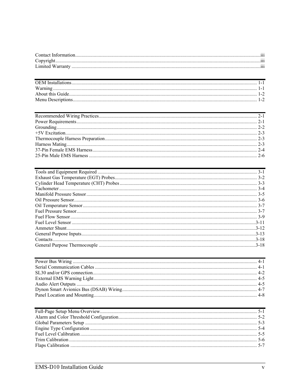 Dynon Avionics EMS-D10 Installation Guide User Manual | Page 5 / 70