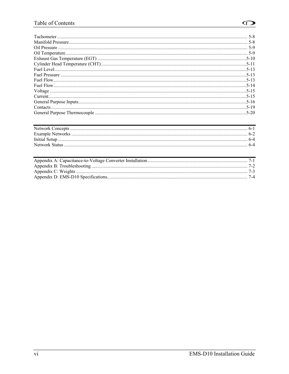 Dynon Avionics EMS-D10 Installation Guide User Manual | Page 6 / 70