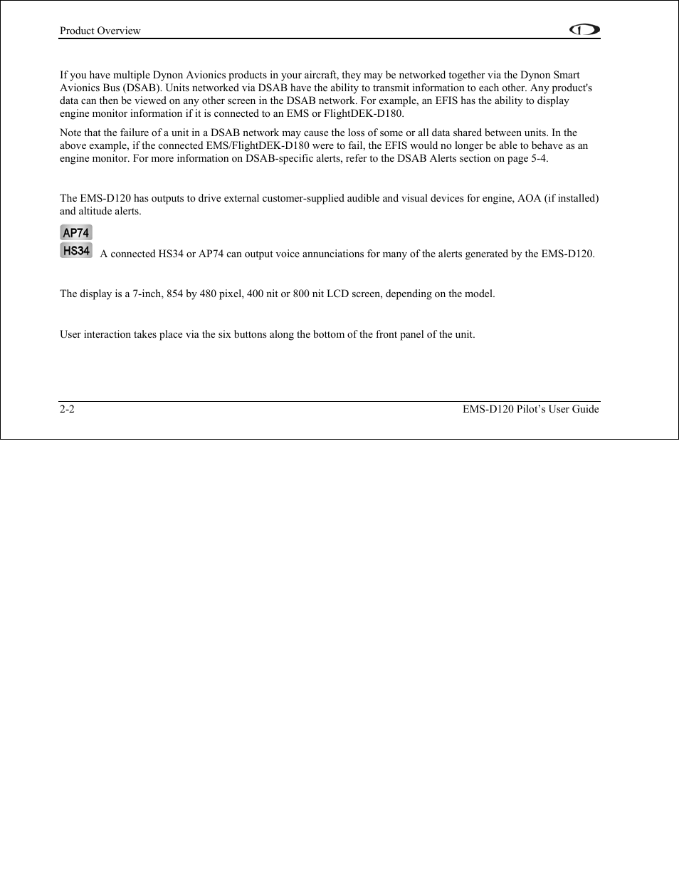 Dynon smart avionics bus, Outputs, Display | Buttons | Dynon Avionics EMS-D120 Pilots Users Guide User Manual | Page 10 / 46