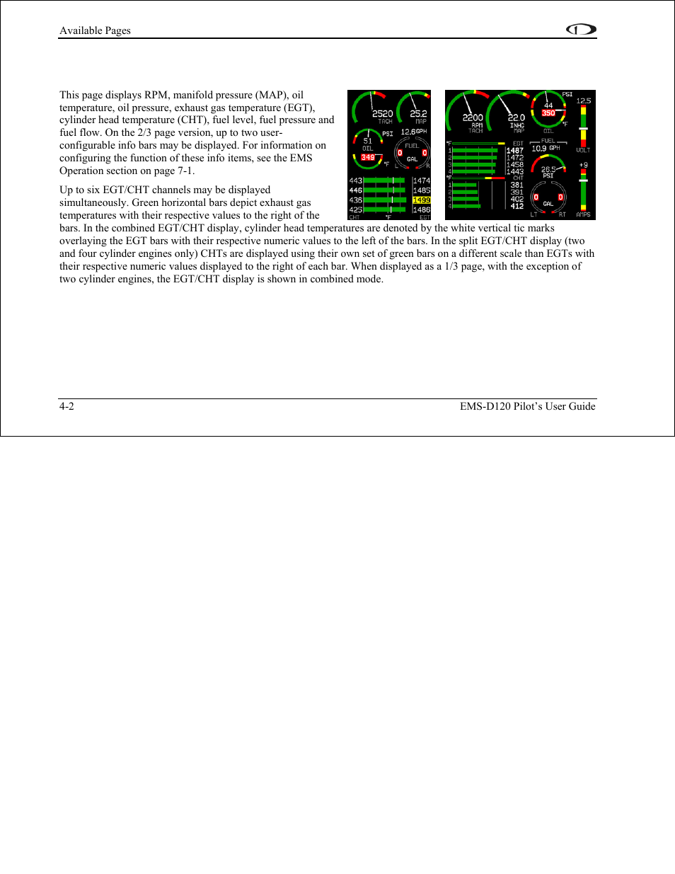 Dynon Avionics EMS-D120 Pilots Users Guide User Manual | Page 20 / 46