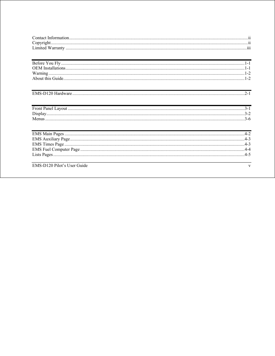 Dynon Avionics EMS-D120 Pilots Users Guide User Manual | Page 4 / 46