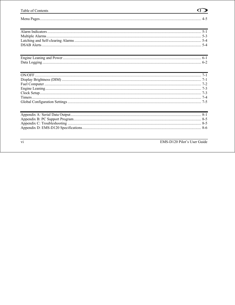 Dynon Avionics EMS-D120 Pilots Users Guide User Manual | Page 5 / 46
