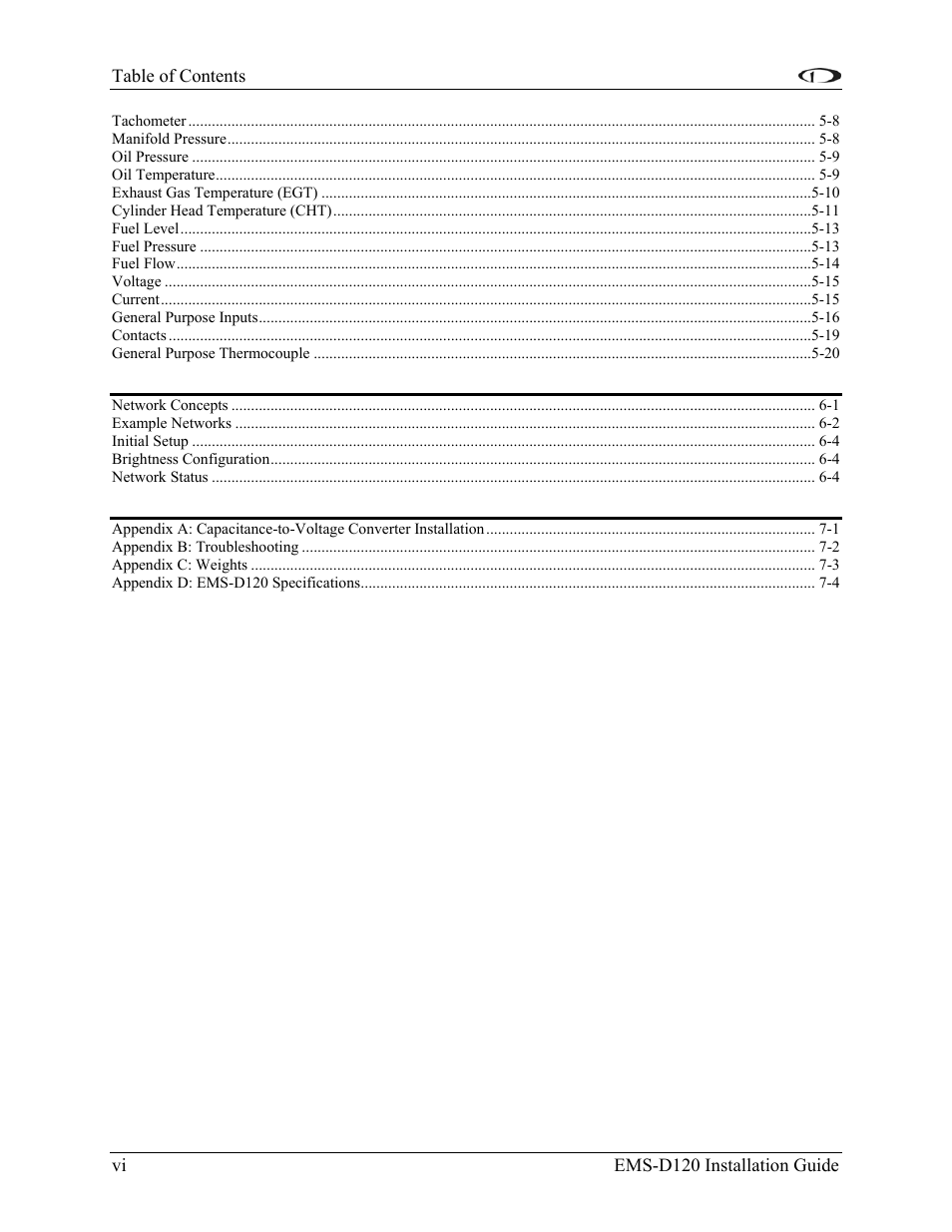 Dynon Avionics EMS-D120 Installation Guide User Manual | Page 6 / 70