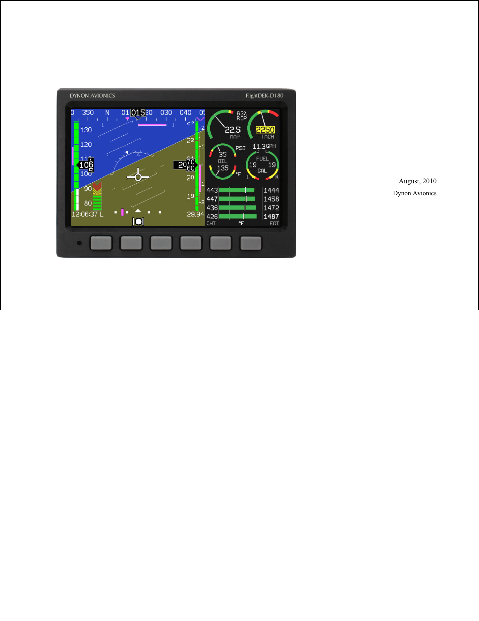 Dynon Avionics FlightDEK-D180 Pilots Users Guide User Manual | 108 pages