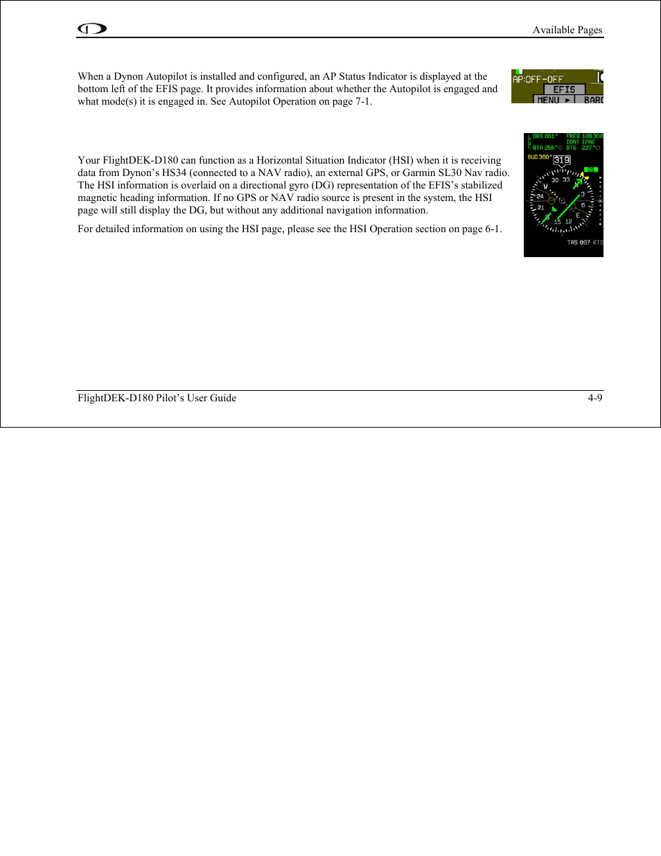 Autopilot status indicator | Dynon Avionics FlightDEK-D180 Pilots Users Guide User Manual | Page 32 / 108