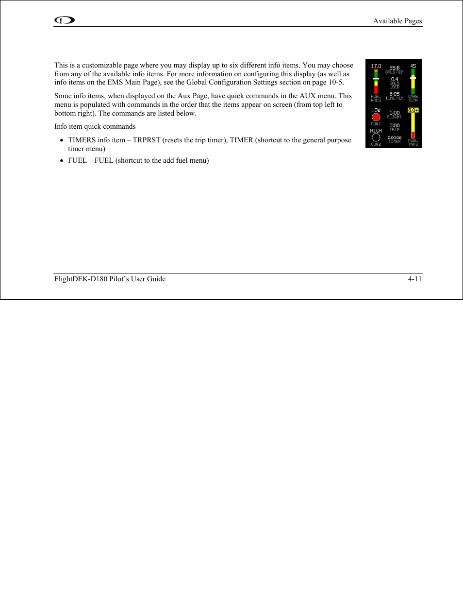 Dynon Avionics FlightDEK-D180 Pilots Users Guide User Manual | Page 34 / 108