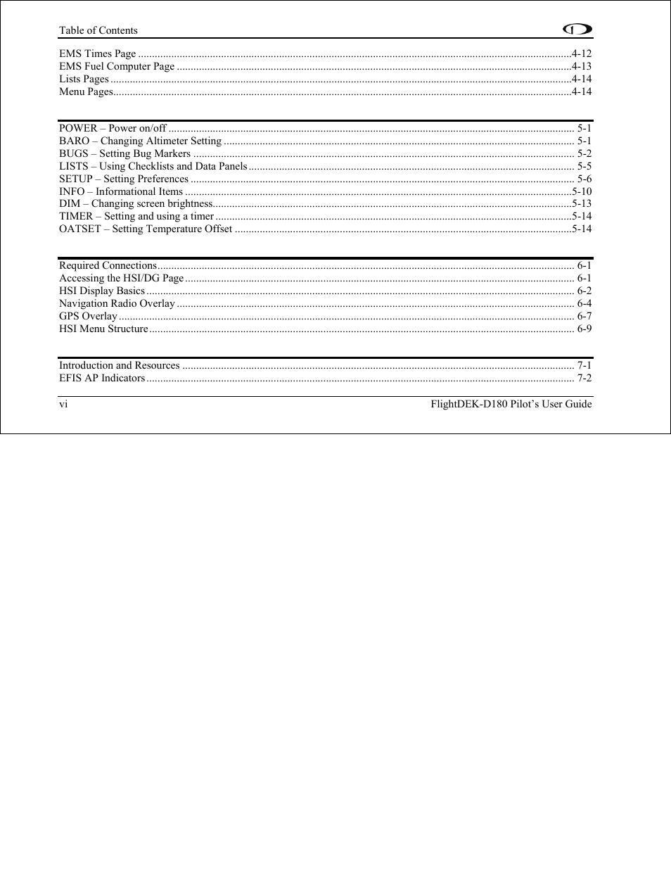 Dynon Avionics FlightDEK-D180 Pilots Users Guide User Manual | Page 5 / 108