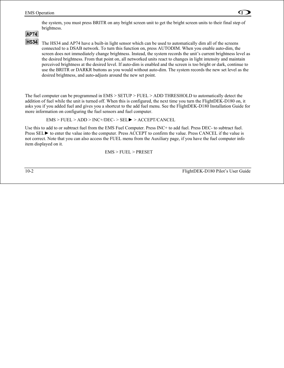 Fuel computer, Fuel computer -2 | Dynon Avionics FlightDEK-D180 Pilots Users Guide User Manual | Page 91 / 108