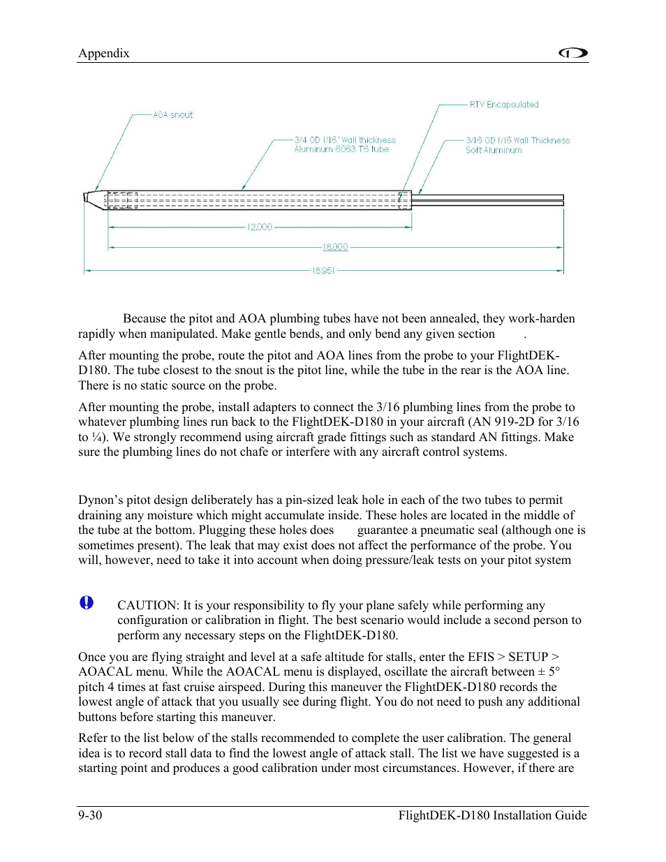 Boom mount, Plumbing, Pressure check | Calibration | Dynon Avionics FlightDEK-D180 Installation Guide User Manual | Page 146 / 154