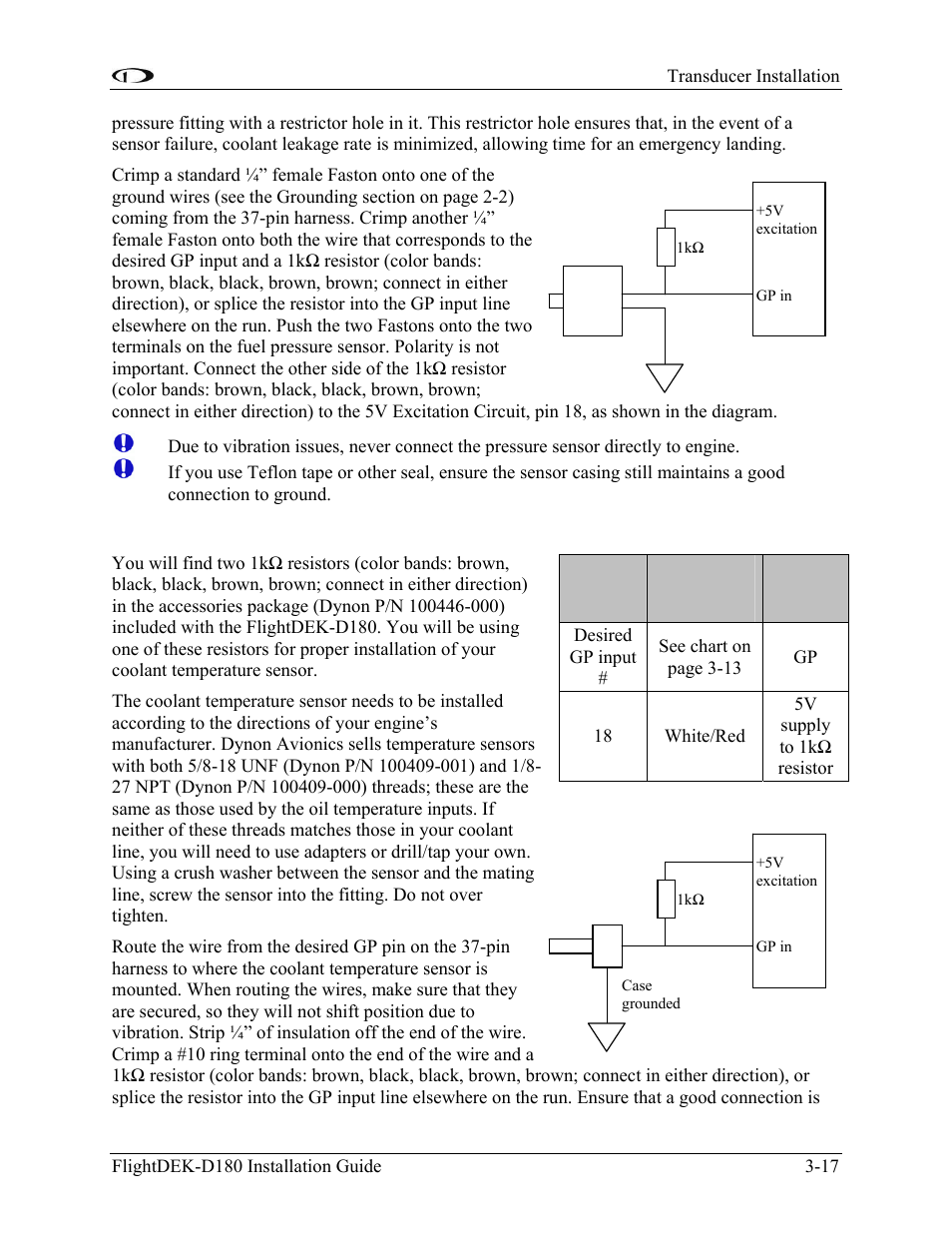 Coolant temperature sensor | Dynon Avionics FlightDEK-D180 Installation Guide User Manual | Page 35 / 154