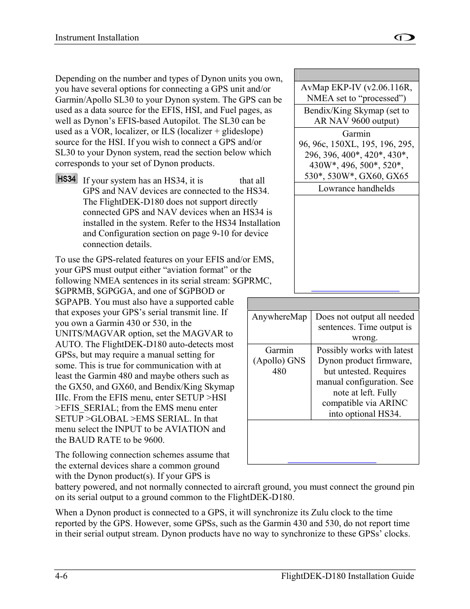 Sl30 and/or gps connection, Sl30 and/or gps connection -6 | Dynon Avionics FlightDEK-D180 Installation Guide User Manual | Page 44 / 154