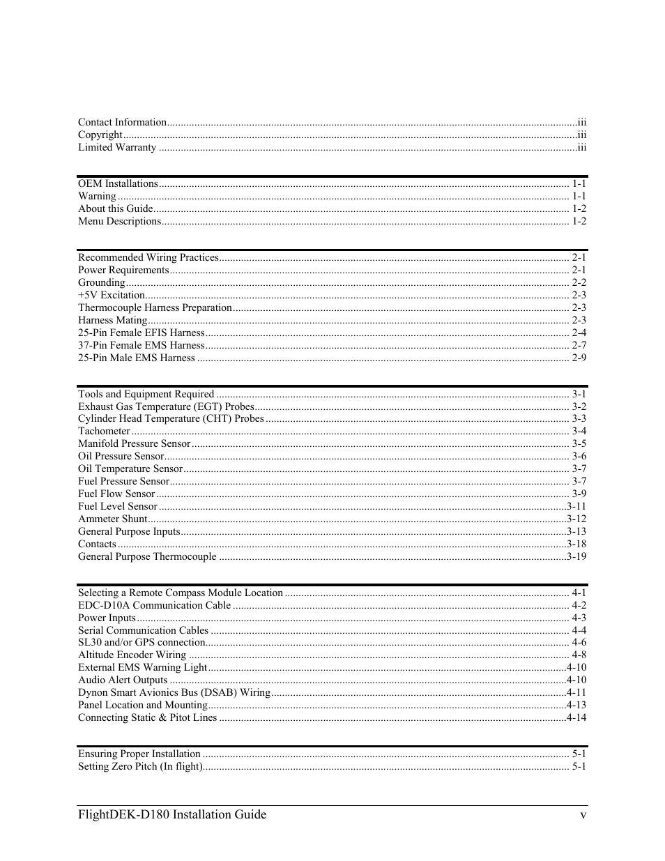 Dynon Avionics FlightDEK-D180 Installation Guide User Manual | Page 5 / 154