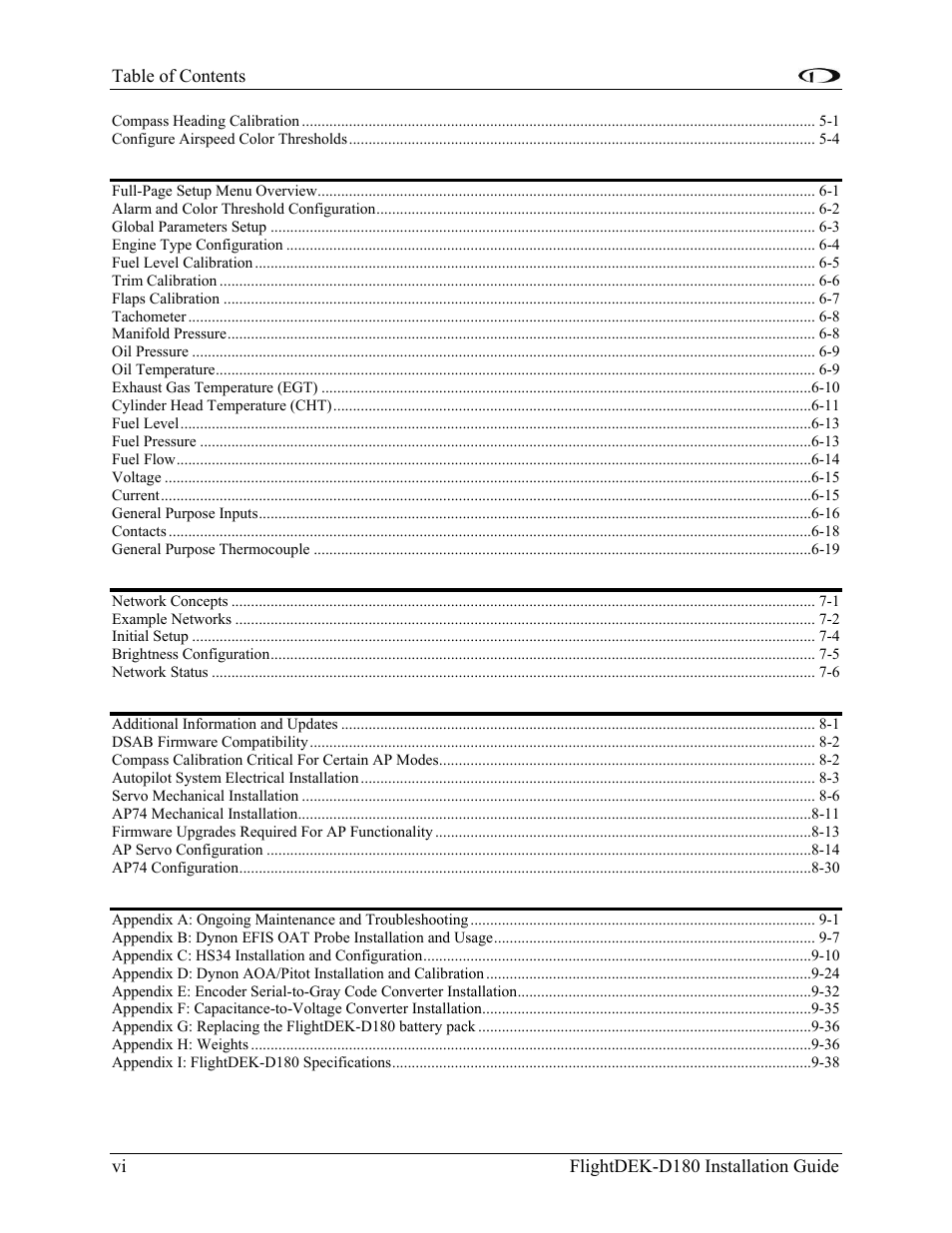 Dynon Avionics FlightDEK-D180 Installation Guide User Manual | Page 6 / 154