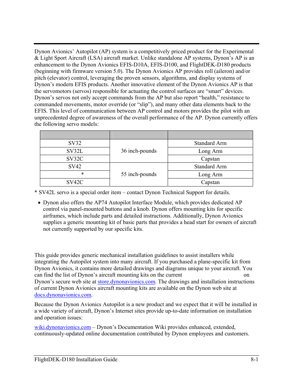 Autopilot installation and configuration, Additional information and updates, Additional information and updates -1 | Dynon Avionics FlightDEK-D180 Installation Guide User Manual | Page 85 / 154