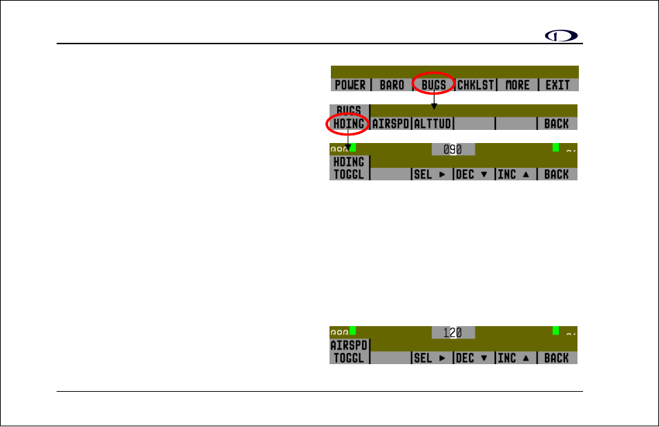 Bugs – setting bug markers, Heading, Airspeed | Dynon Avionics EFIS-D10 Users Guide User Manual | Page 18 / 43