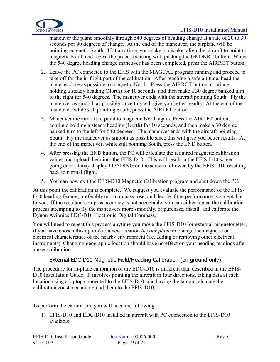Dynon Avionics EFIS-D10 Installation Guide User Manual | Page 19 / 24