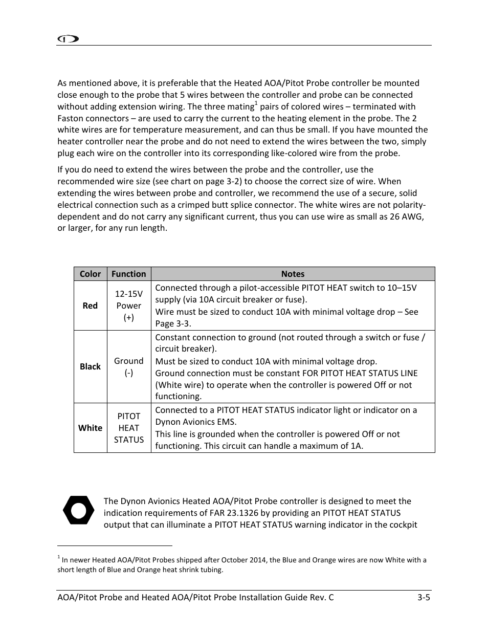 Probe to controller wiring -5, Pitot heat status -5 | Dynon Avionics Heated AOA/Pitot Probe User Manual | Page 19 / 29