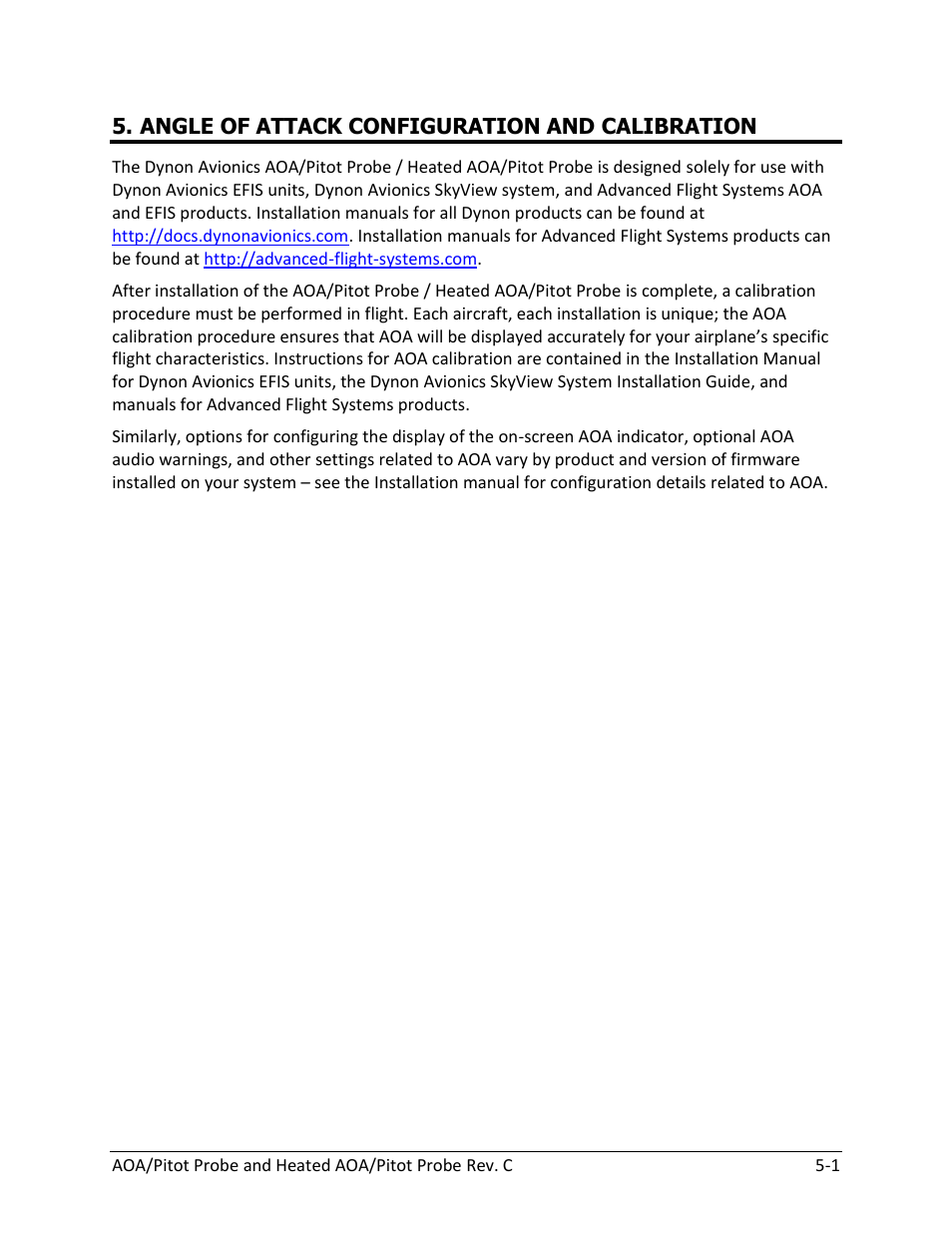 Angle of attack configuration and calibration | Dynon Avionics Heated AOA/Pitot Probe User Manual | Page 27 / 29