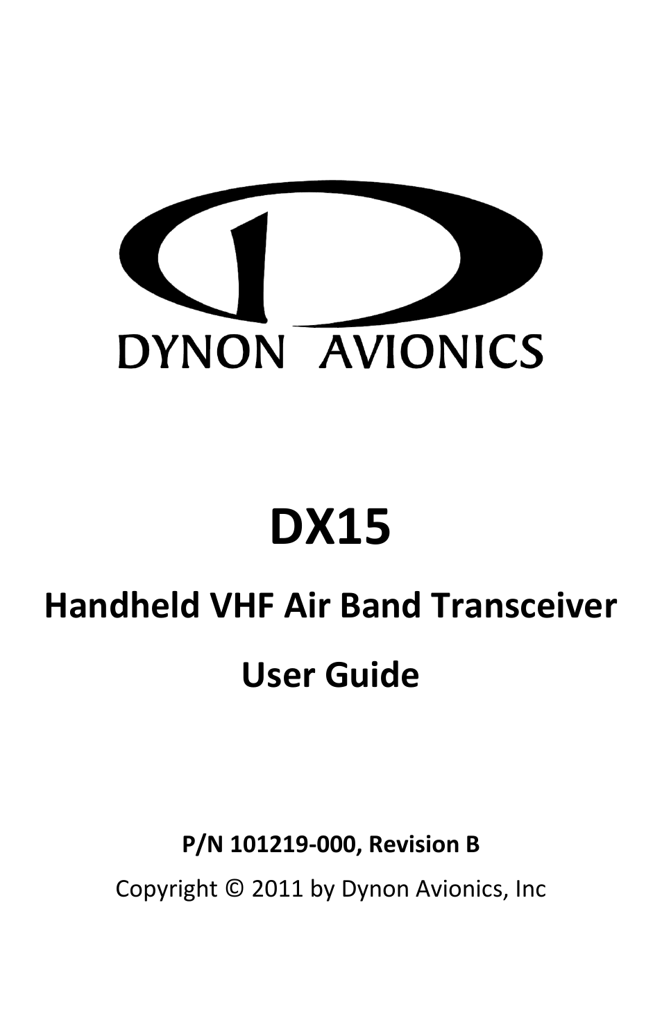 Dynon Avionics DX15 User Manual | 51 pages