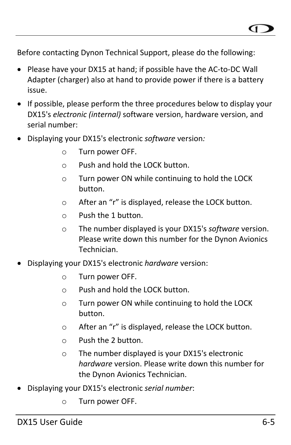 Dynon Avionics DX15 User Manual | Page 43 / 51