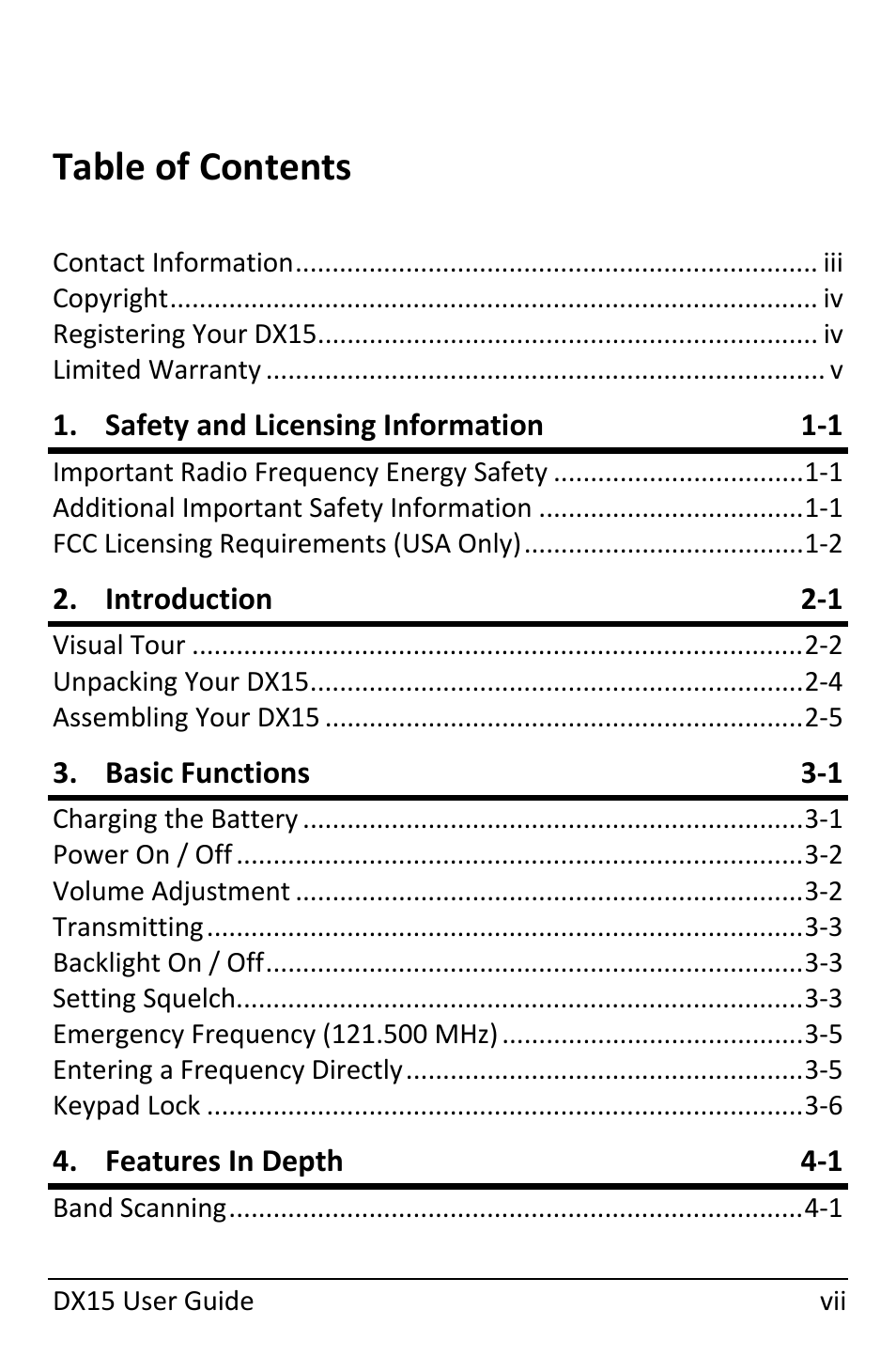 Dynon Avionics DX15 User Manual | Page 7 / 51