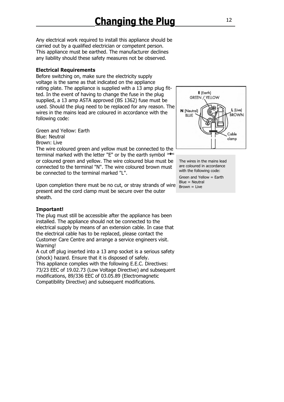 Changing the plug | Lec R5510W/S/B User Manual | Page 15 / 17