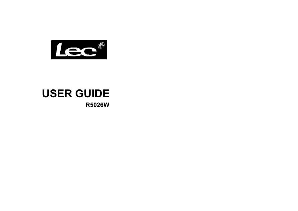 Lec R5026W User Manual | 28 pages