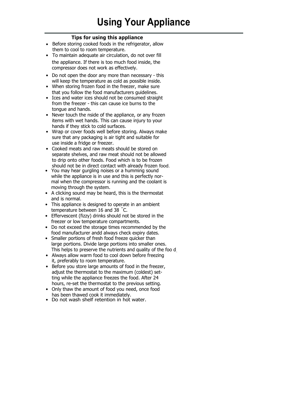 Using your appliance | Lec L5510W/S/B User Manual | Page 9 / 17