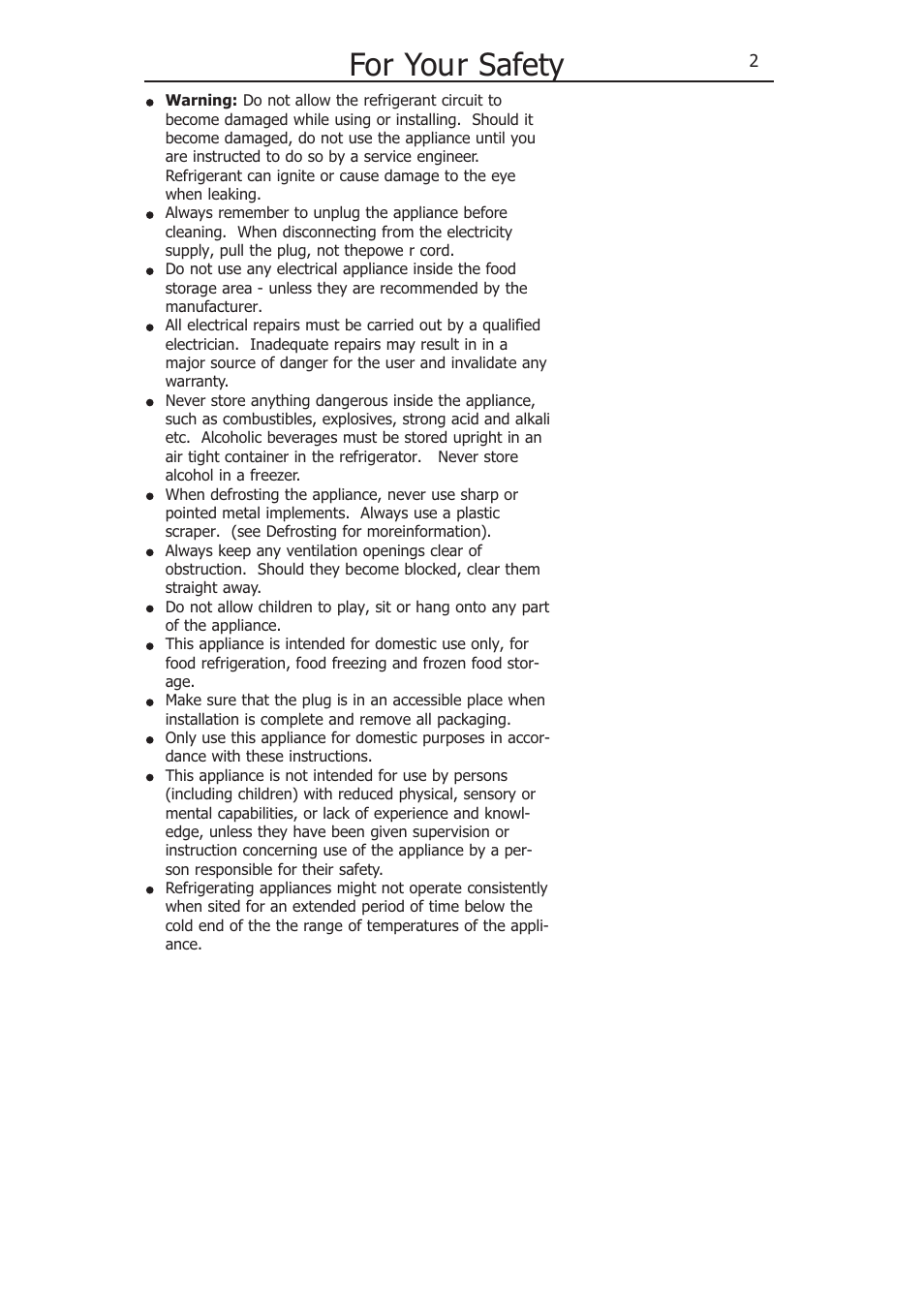 For your safety | Lec TL55142W User Manual | Page 5 / 16