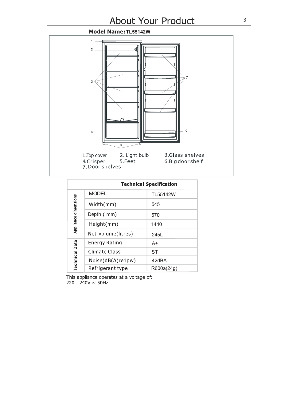Lec TL55142W User Manual | Page 6 / 16