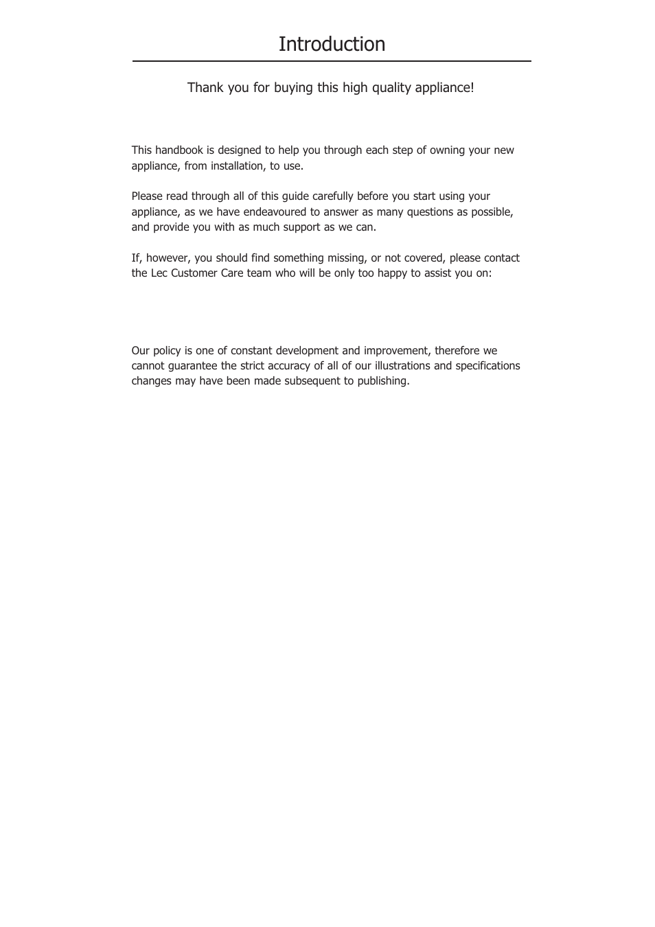 Introduction | Lec U5010W User Manual | Page 2 / 16