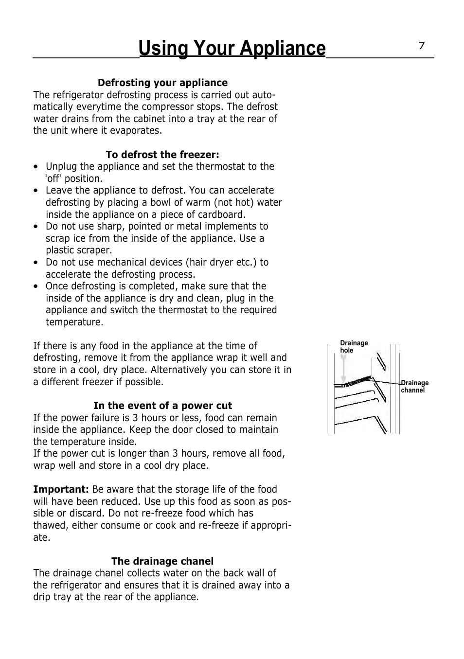 Using your appliance | Lec T5039W/B User Manual | Page 10 / 15